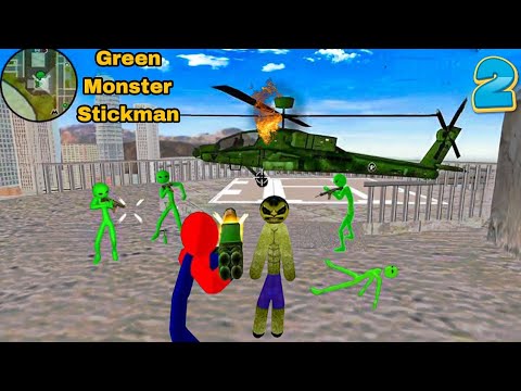 Green Monster Stickman Rope Hero  Vice Town Stimulator New Update #2
