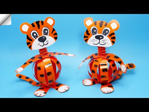 Symbol 2022 tiger Moving paper tiger Easy paper crafts ideas