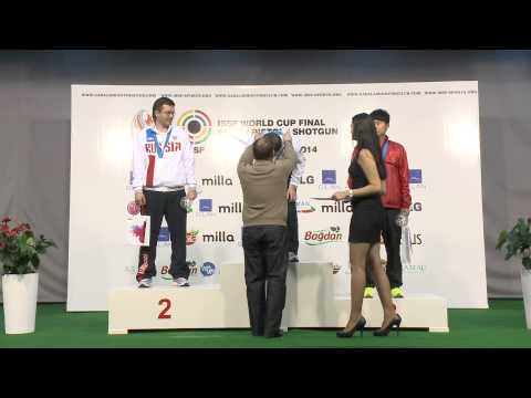 Podium and Interview with Leonid EKIMOV (RUS) - ISSF World Cup Final 2014, Gabala (AZE)