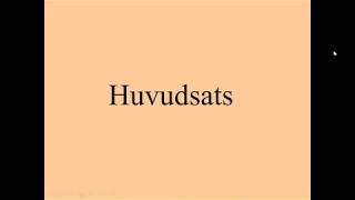 Huvudsats - vad är det?