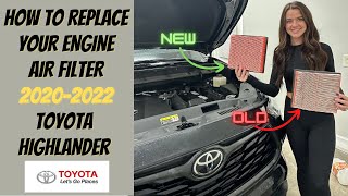 How to Replace the engine air filter Toyota Highlander 2020-2022
