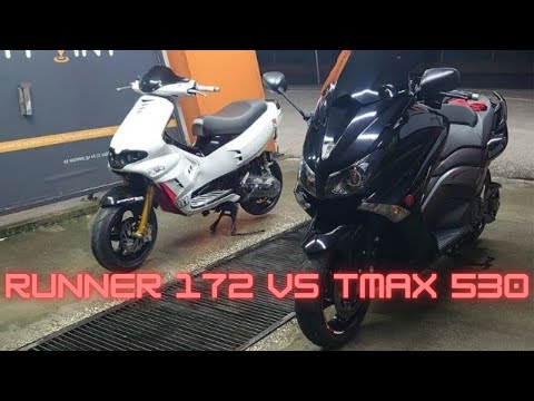 TMax 530 vs Gilera Runner 180 Roll Race 40-140kmh