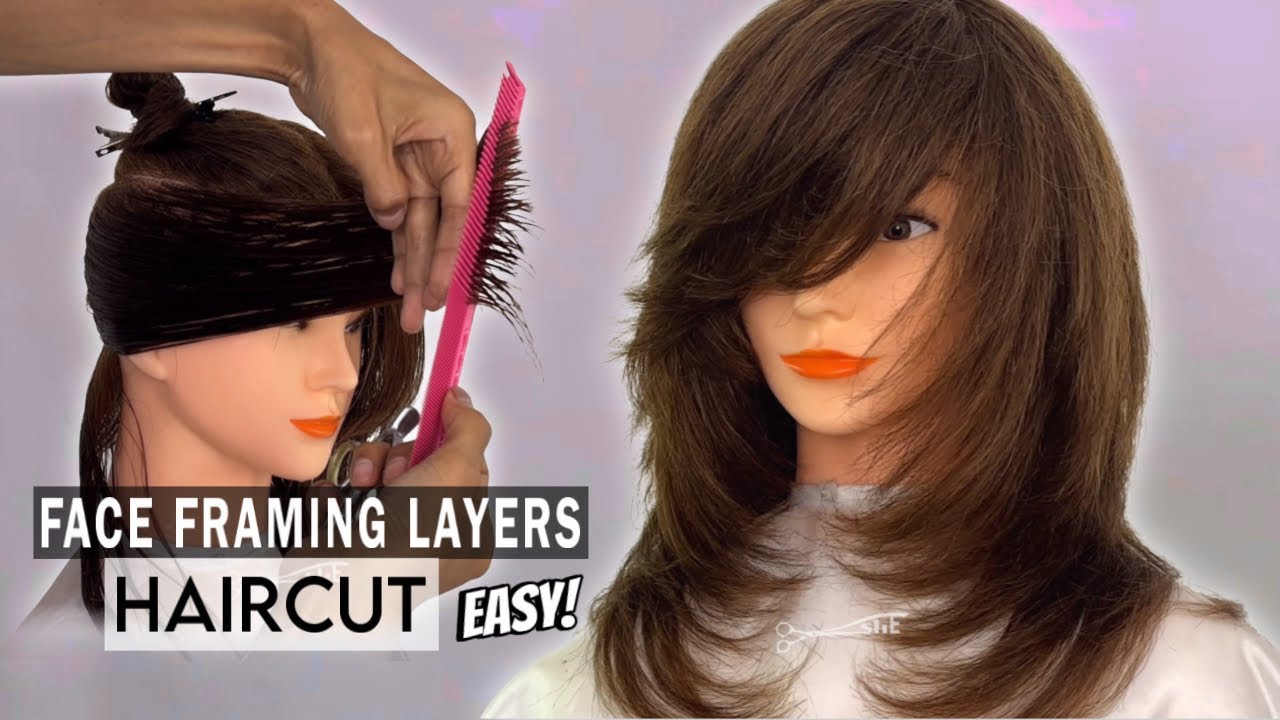 FACE FRAMING LAYERS HAIRCUT|potong rambut layer