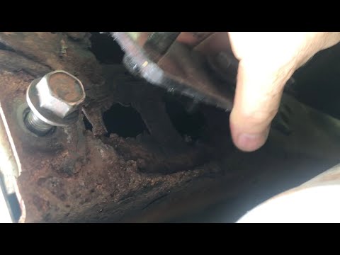repairing RUSTED “car frame” (unibody) welding steel plates on