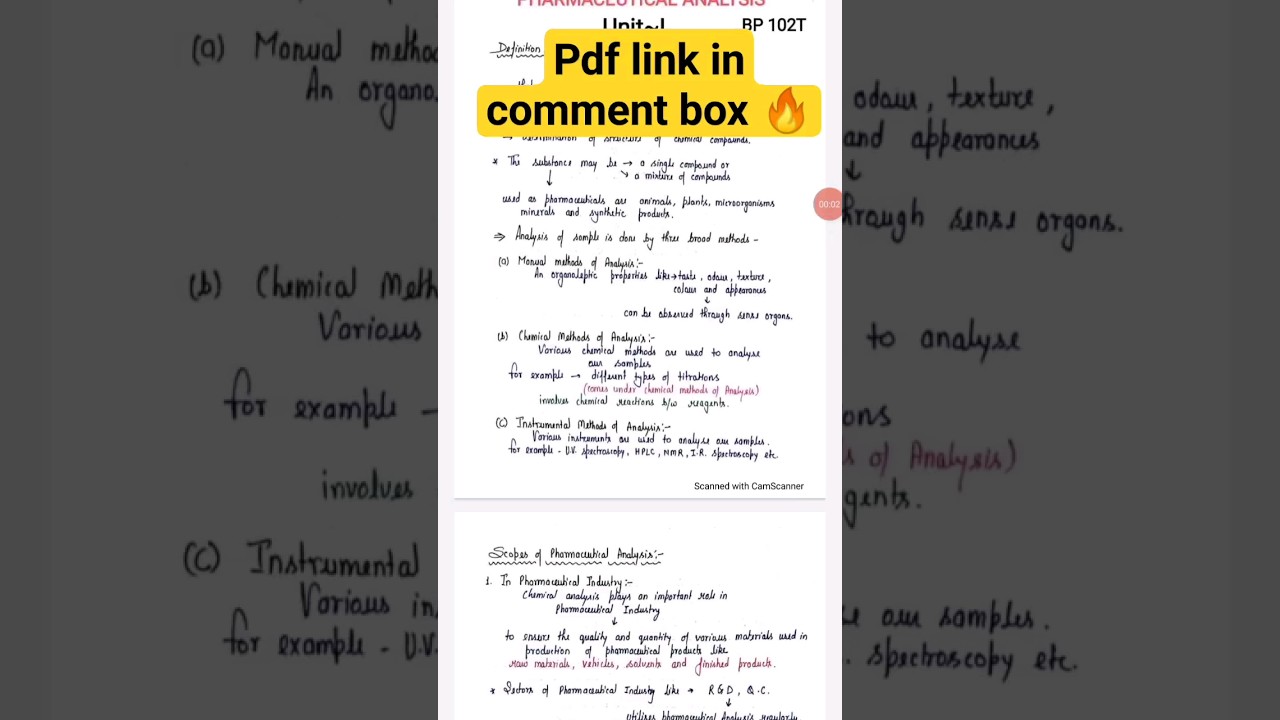 Pharmaceutical Analysis 1st Semester Unit 1 l Pharmaceutical Analysis Unit 1 Notes pdf