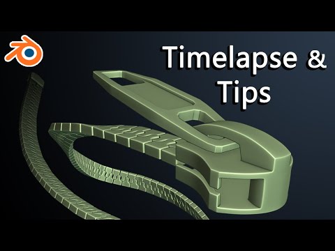 [Timelapse & Tips] Parametric Zipper in Blender 2.8