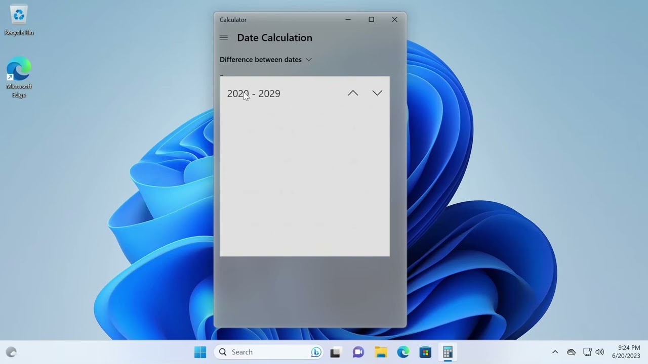 Date calculation using the Calculator app on Windows 11 (and Windows 10)