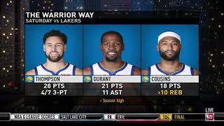 NBA GameTime crew reacts to Klay Thompson returns from illness to lead Warriors past Lakers 115-101