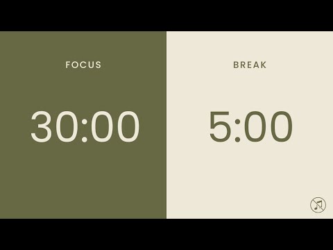30/5 Pomodoro Timer | 3 x 30 min | Focus | Study | Reflection | Productivity