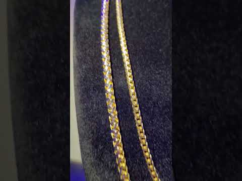 Saints Gold's 3mm vs 4mm 14k Prism Cut Saint Franco Chain! @saintsgoldco #shorts #jewelry #gold