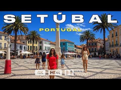 Setúbal Portugal 🇵🇹 in 4K Ultra HD – Peaceful Walking Tour of a Coastal City
