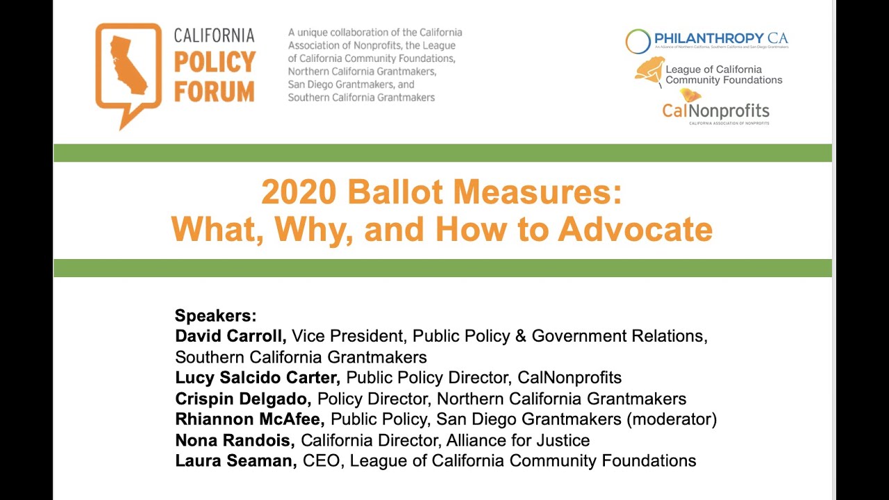 2020 Ballot Measures: What, Why, and How to Advocate