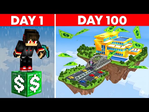 Surviving 100 Days on ONE MILLIONAIRE BLOCK in Minecraft!
