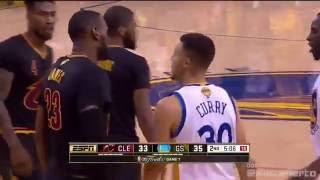LeBron Trash Talks Steph Curry After Blocking Him   Cavaliers vs Warriors   Game 7   2016 NBA Finals