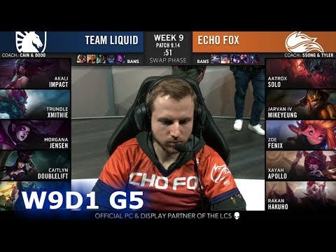 TL vs FOX | Week 9 Day 1 S9 LCS Summer 2019 | Team Liquid vs Echo Fox W9D1