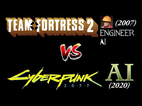 Cyberpunk 2077 AI vs TF2 Engineer AI