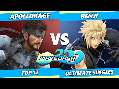Wavedash 2022 Top 12 - ApolloKage (Snake) Vs. Benji (Cloud) SSBU Ultimate Tournament