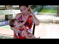 Argentine Basketball Player Breastfeeding Baby During Game