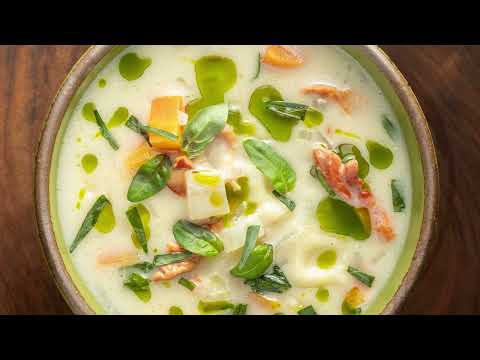 Creamy Chicken of the Woods Soup with Dumplings and Herbs