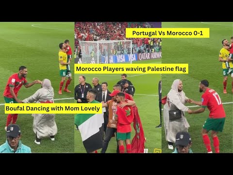 Morocco player Boufal Lovely Dance with his Mom | #morocco celebrating their win against #portugal