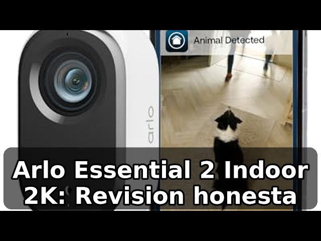 Vídeo relacionado con Arlo Essential 2 Indoor Camara Vigilancia Bebe/Mascotas 2K, Sensor de Movimiento, Alarmas Para Casa, Visión Nocturna, Prueba Arlo Secure Incluida, con cubierta de lente automática, 2 Cámaras, Blancas