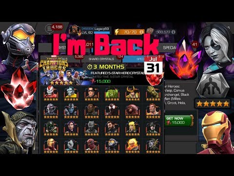 I'm Back! 5* Featured Crystal Opening! + 5* Basic Crystal! - Marvel Contest Of Champions