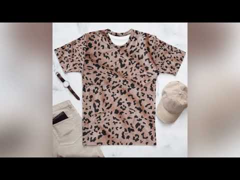 Mens Leopard Print T-Shirt, #shorts Animal Print T-Shirts Summer Clothes For Men Gift For Boy Friend