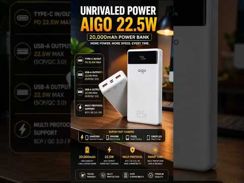 Aigo 22.5W 20000mAh Power Bank Price in Pakistan | M F Chargers