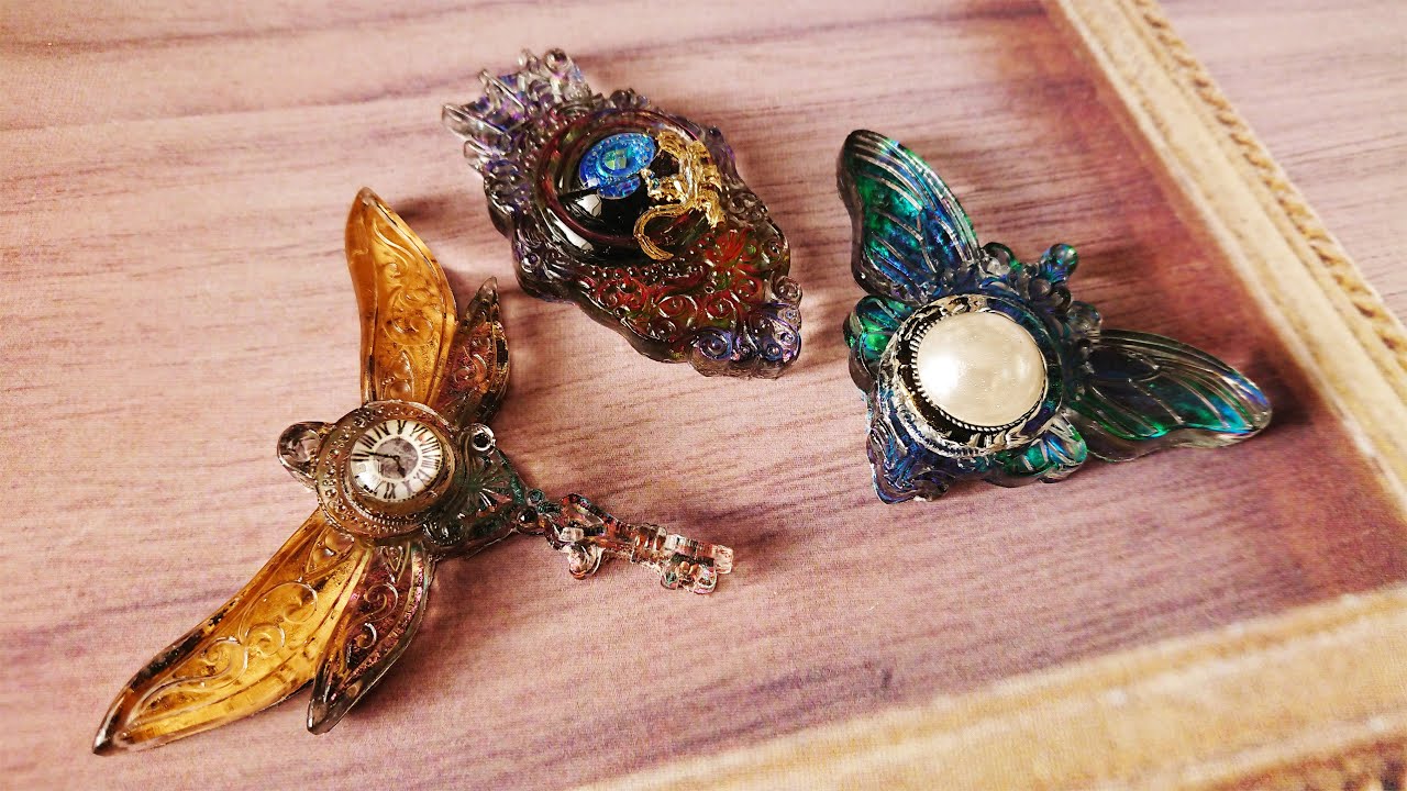 レトロパーツカボション作りレジン♪Retro parts cabochon making resin ♪