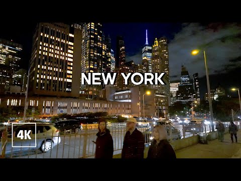 Night Walk in NEW YORK 🗽 Evening Walking Tour NYC 4K