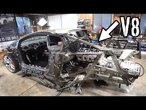 Mounting the V8 LS Engine and Manual Transmission In the Huracan!!