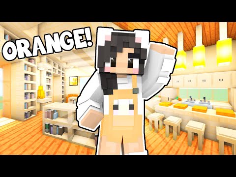 🧡Minecraft But I Can Only Build With ORANGE!