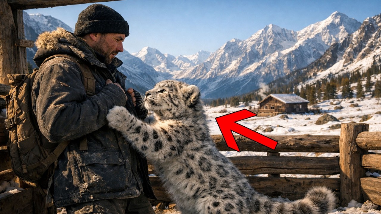A Wild Snow Leopard Cub Kept Hugging Him… Until One Moment Changed Everything