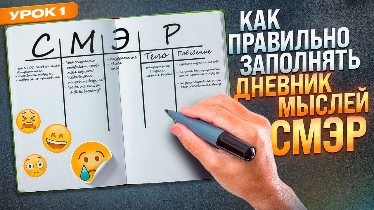 Как вести дневник мыслей СМЭР при неврозе, ВСД и панических атаках