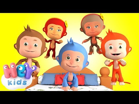 Cinco Macaquinhos 🙈 Musica infantil educativa em portugues - HeyKids