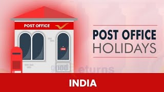 INDIA POST OFFICE HOLIDAYS// DEPARTMENT OF POSTS#postoffice #gds #bpm #holidays #youtube