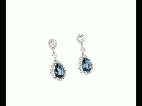 Goldマンページ Купити Золоті сережки з топазом та діамантами. Артикул