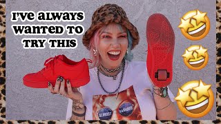 ROLLER SKATER TRIES HEELYS FOR THE FIRST TIME ...this was shockingly difficult