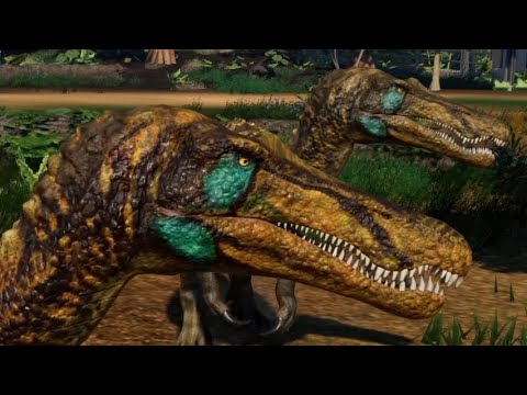 2 Baryonyx & 2 Fallen Kingdom Carnotaurus Breakout & Fight! JWE Mods (4K 60FPS)