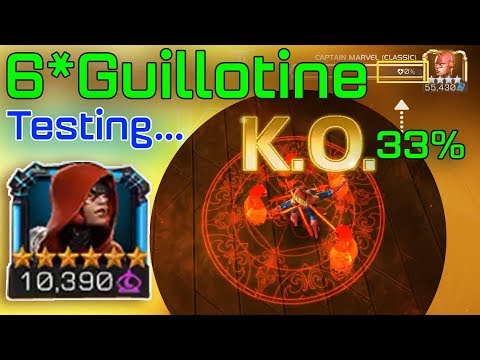 Guillotine 6 Stars Testing in ROL vs Captain Marvel, WS | Marvel Contest of Champions Guillotine