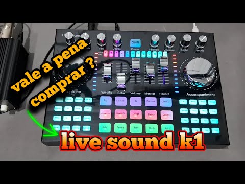 Mesa de som placa de áudio live sound k1 interface para celular, Tablet e computadores
