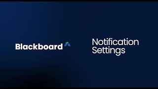 Notification Settings in Blackboard
