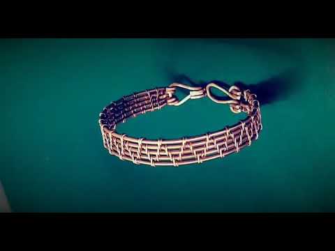 Copper Creations Wire Wrapped Mens Adjustable Pure Copper  Bracelet