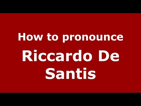 How to pronounce Riccardo De Santis (Italian/Italy)  - PronounceNames.com