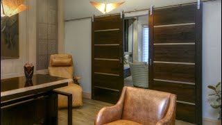 Building a contemporary Barn door with stainless steel accents