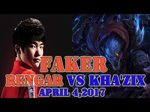 Faker Rengar Jungle Vs Kha'zix April 4,2017 SoloQ Challenger