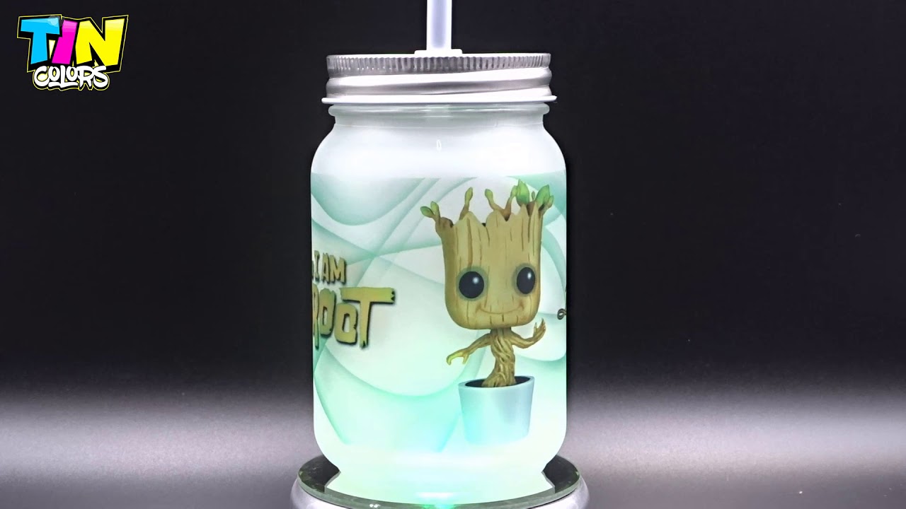 SUBLIMACIÓN - Vaso de vidrio satinado 16oz c/ popote - GROOT