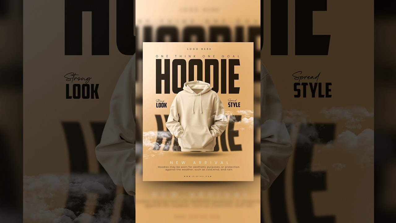 Hoodie🧥 Poster Design⭐ #photoshop #design #poster #graphicdesign #trending #hoodie #clothes #winter
