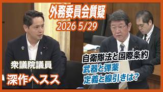 【外務委員会 5月29日】深作ヘススが鋭く迫る！外交の最前線で今 何が問われているのか？