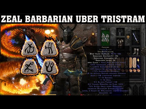 ⚔️ Zeal Barbarian DESTROYS Uber Tristram | Diablo 2 Resurrected